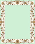 Golden Floral Scroll Border Rug