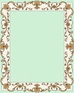 Golden Floral Scroll Border Rug
