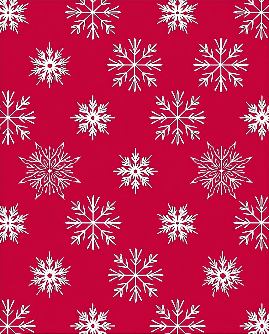 Crimson Red White Snowflake Collection Rug