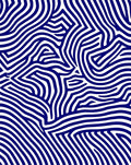 Modern Navy Blue Wavy Stripe Rug