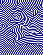 Modern Navy Blue Wavy Stripe Rug