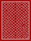 Crimson White Interlocking Diamond Maze Rug