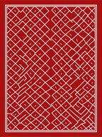 Crimson White Interlocking Diamond Maze Rug