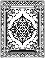 Monochromatic Central Medallion Floral Border Rug