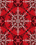 Crimson Starburst Mandala Red Black White Rug