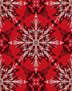 Crimson Starburst Mandala Red Black White Rug