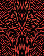 Crimson Black Abstract Fire Swirl Rug