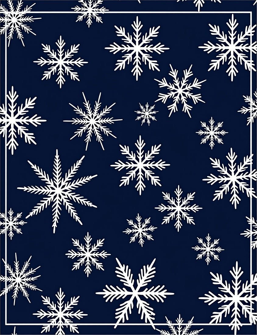 Winter White Snowflakes Navy Rug