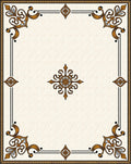 Golden Scrollwork Medallion Cream Rug
