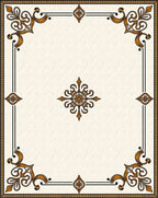 Golden Scrollwork Medallion Cream Rug