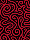 Bold Crimson Swirl Tribal Rug