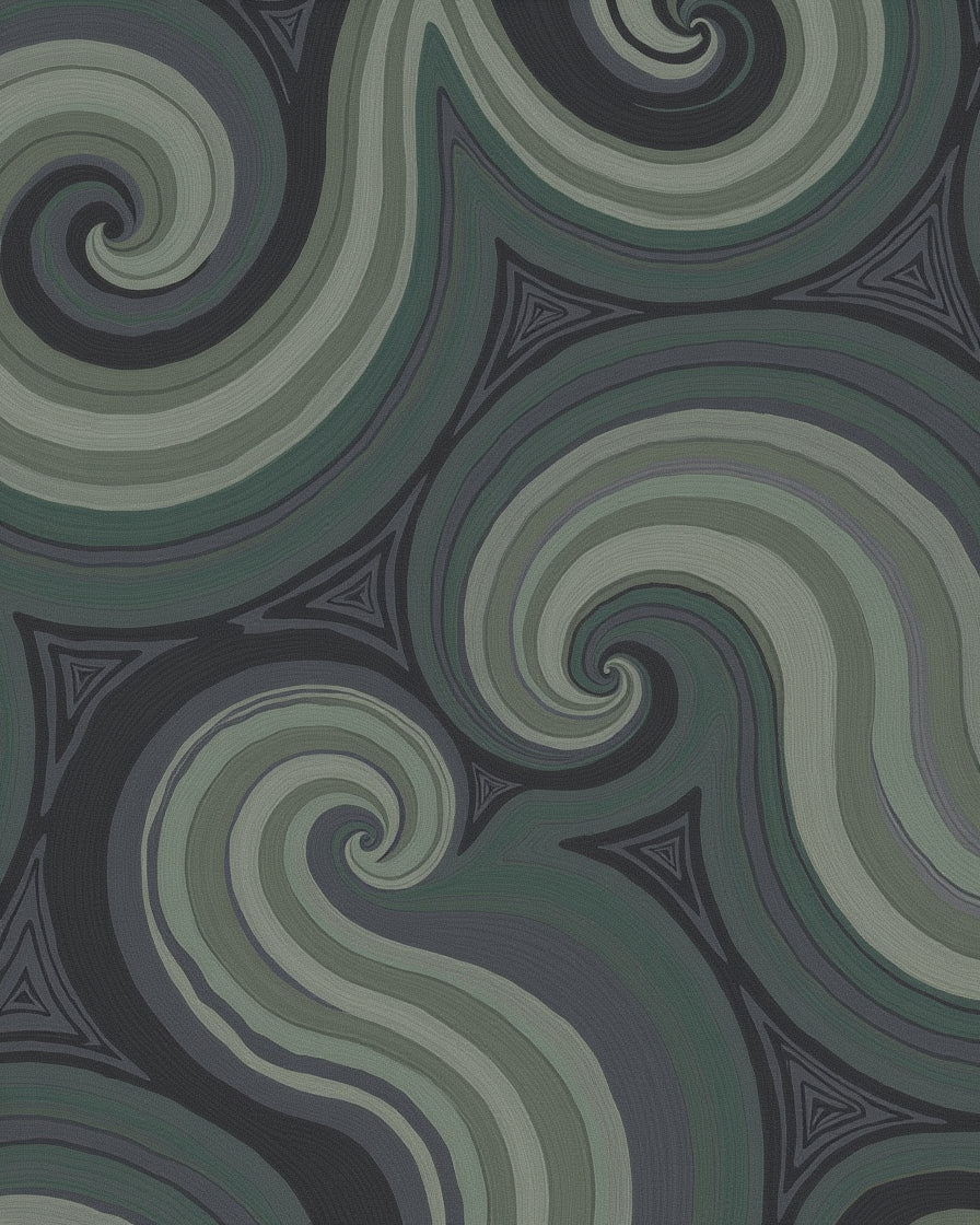 Earthen Swirl Triangles Abstract Rug
