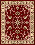 Crimson Floral Medallion Statement Rug