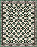 Classic Cream Green Floral Border Rug