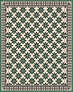 Classic Cream Green Floral Border Rug