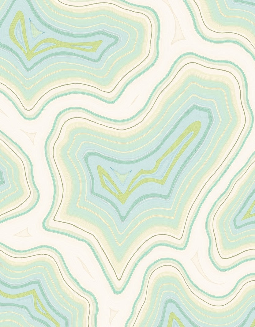Soft Aqua and Lime Agate Layers Rug