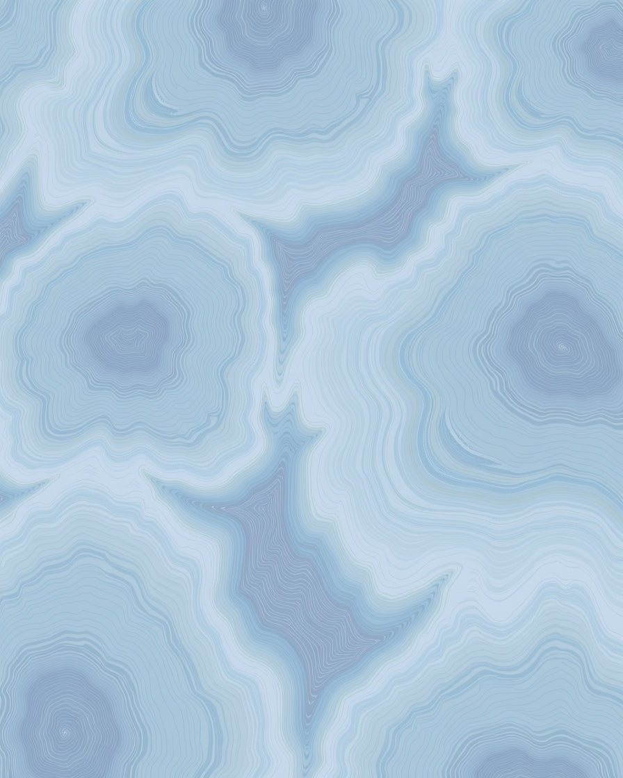 Pale Blue Agate Slice Layered Rug