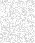 White Abstract Hexagonal Bloom Art Rug