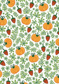 Autumn Orange Pumpkin Green Leaf Garden Rug