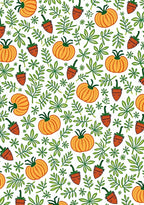 Autumn Orange Pumpkin Green Leaf Garden Rug