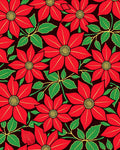 Vibrant Red Floral Outline Swirl Rug