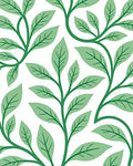 Lush Green Vine Leaf Pattern Rug
