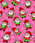 Pink Merry Santa Claus Snowflakes Rug
