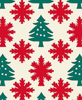 Festive Red Snowflake Christmas Tree Rug