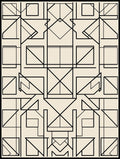 Modern Geometric Black Outline Rug