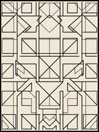 Modern Geometric Black Outline Rug