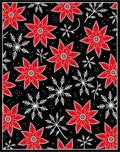 Red Poinsettia Snowflake Starry Night Rug