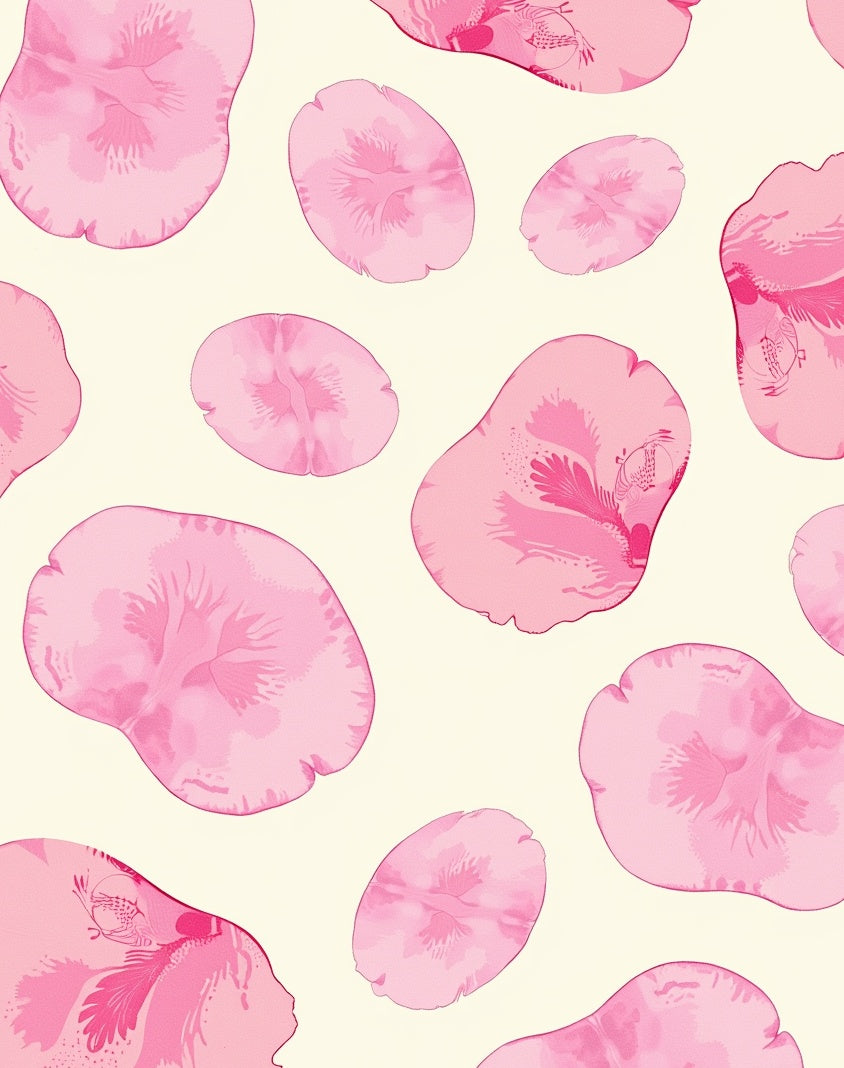 Pink Cherry Blossom Petal Garden Rug