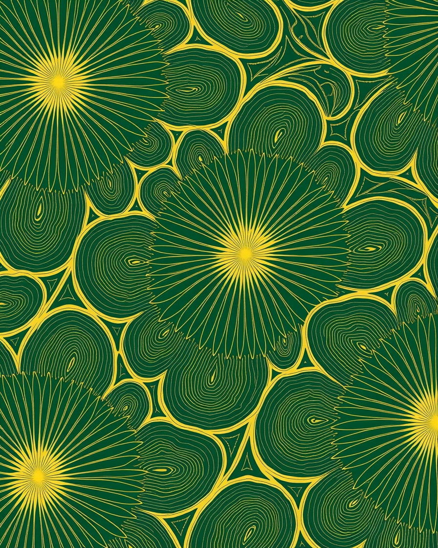Emerald Yellow Starburst Grove Rug