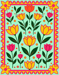 Bold Floral Garden Border Rug