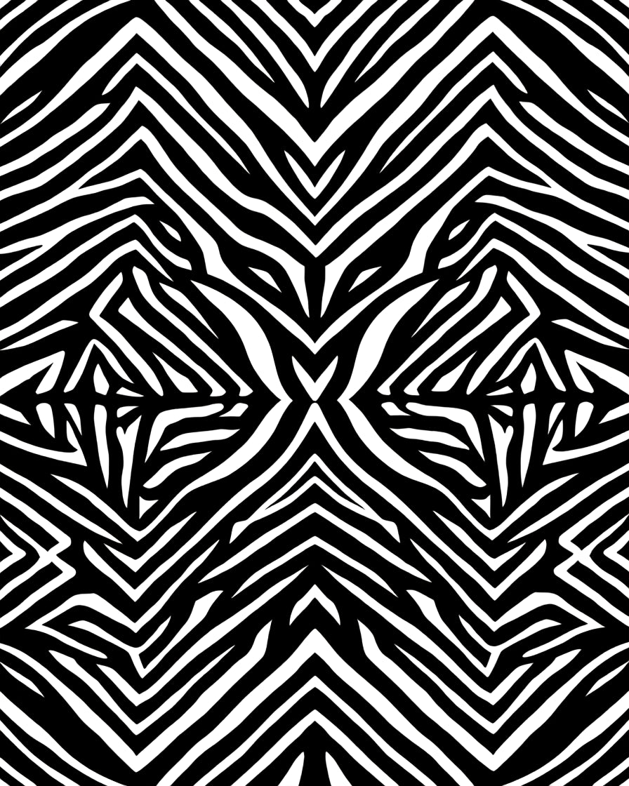 Monochromatic Black White Zebra Stripes Rug