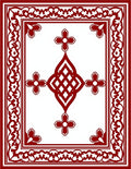 Deep Red Caged Flower Medallion Rug