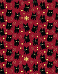 Crimson Black Cat Whimsy Collection Rug