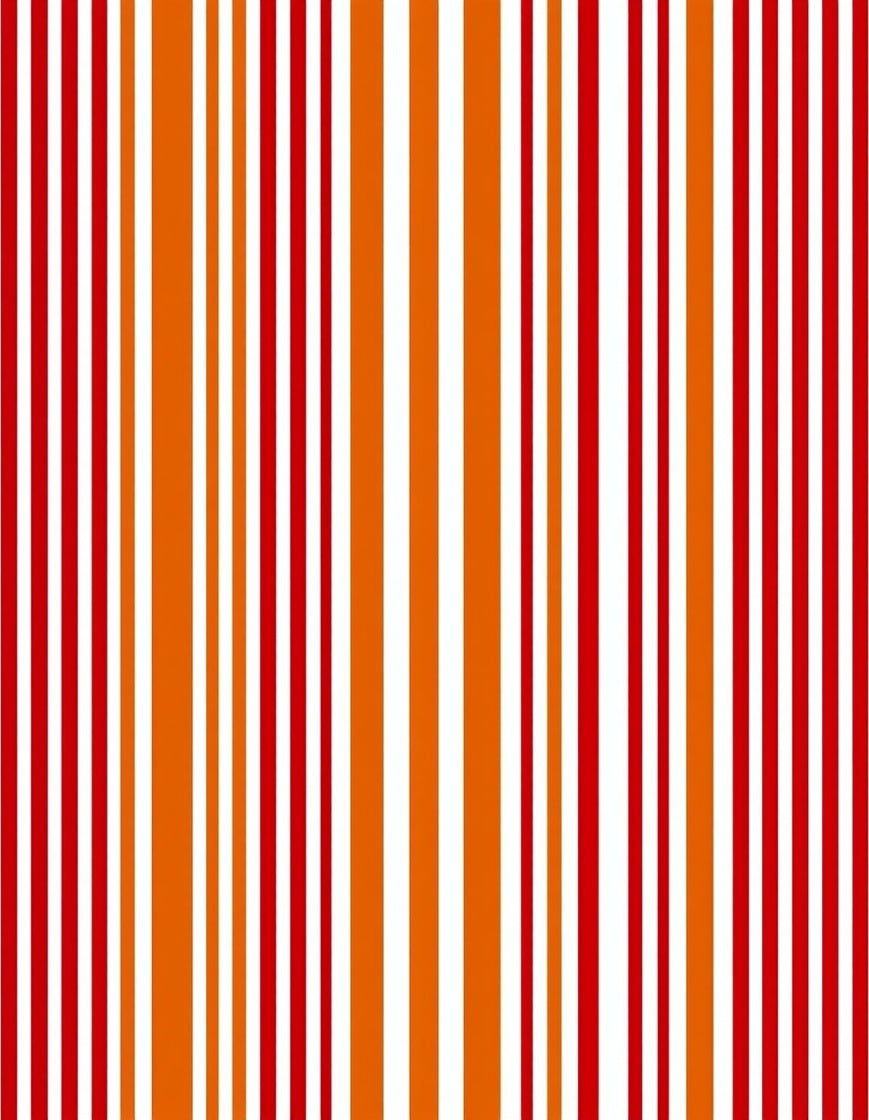 Bold Red Orange Vertical Stripe Runner Rug