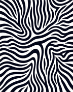 Bold Black White Animal Stripe Rug