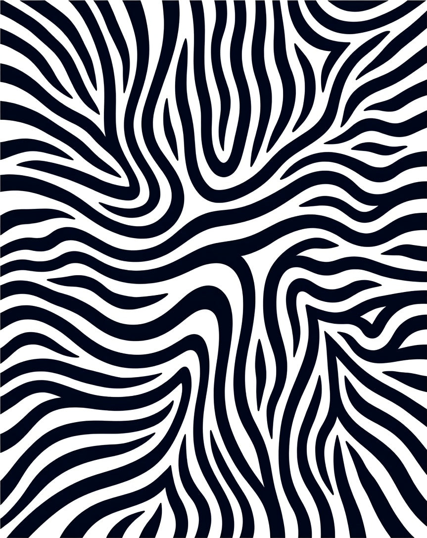 Bold Black White Animal Stripe Rug