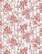 Crimson Branch Hexagon Overlay Rug