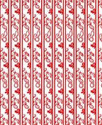 Red Floral Vine Stripe Rug