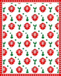 Red Green Festive Folk Art Rug