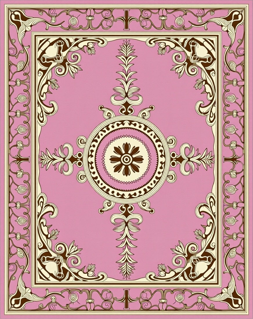Ornate Rose Garden Medallion Rug
