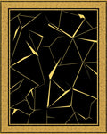 Golden Black Shattered Geometric Rug