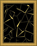 Golden Black Shattered Geometric Rug