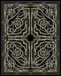 Yellow Outline Rose Garden Square Rug