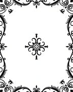 Black Baroque Filigree Square Motif Rug