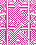 Vivid Pink Geometric Labyrinth Rug