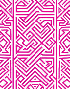 Vivid Pink Geometric Labyrinth Rug